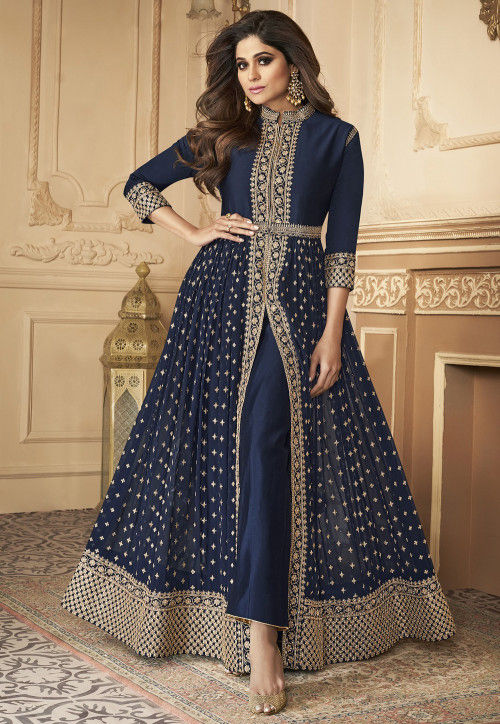 Party Wear Embroidered Georgette Abaya Style Suit at Rs 1995 in Surat