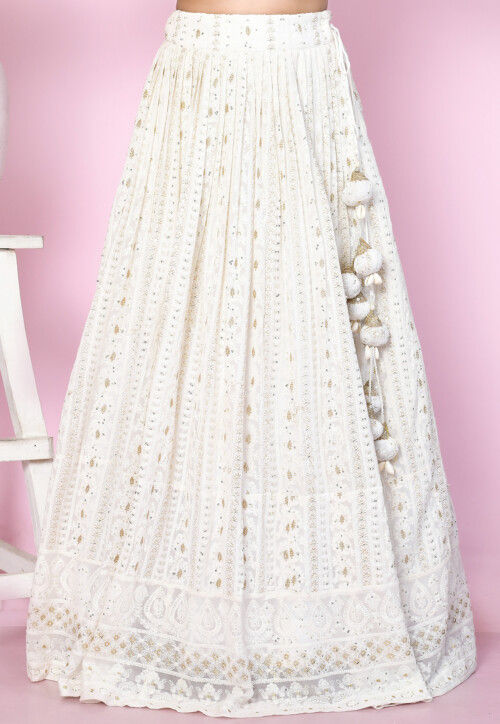 Embroidered Georgette A Line Skirt