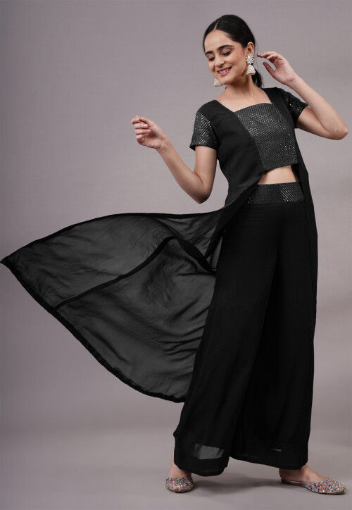 Georgette festive Embroidery Co-Ord