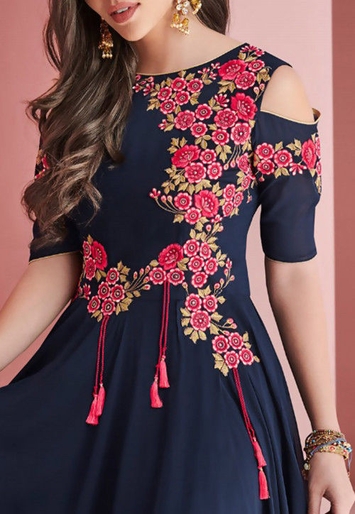 navy blue frock for women