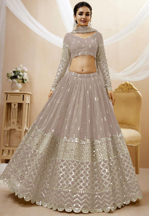 Grey and Gold Heavy Designer Work Lehenga - Indian Heavy Anarkali Lehenga  Gowns Sharara Sarees Pakistani Dresses in USA/UK/Canada/UAE - IndiaBoulevard