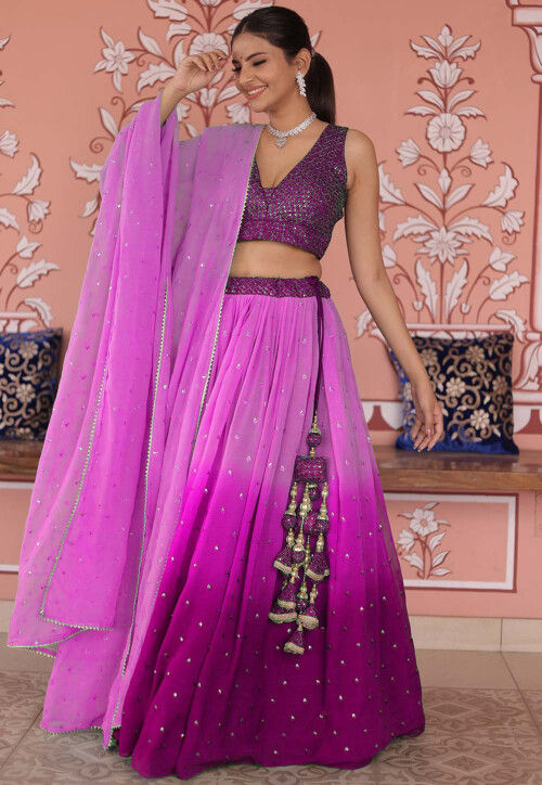 Buy HALFSAREE STUDIO Purple Banarasi silk Latest Lehenga Choli for Women  Online at Best Prices in India - JioMart.
