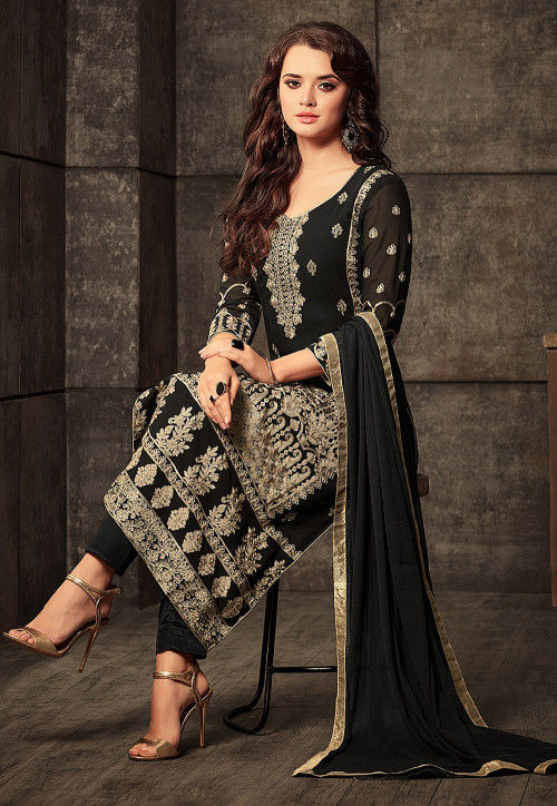 Embroidered Georgette Pakistani Suit in 