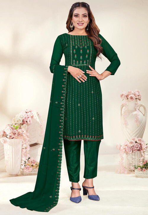 Bollywood Green color Georgette fabric Salwar Kameez : 1814486