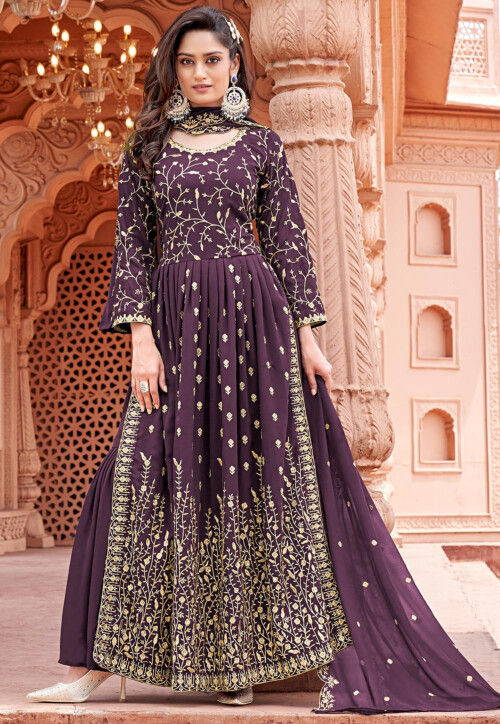 Dark purple pakistani dresses top