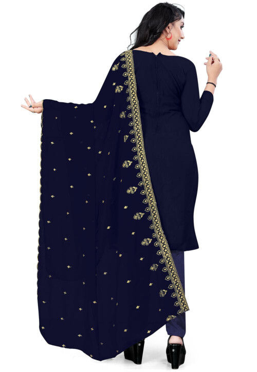 Buy Embroidered Georgette Pakistani Suit In Navy Blue Online Kjc1642 Utsav Fashion 