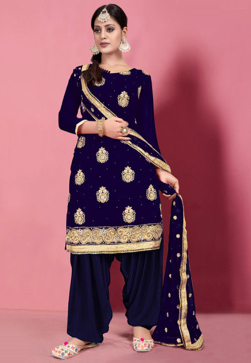 Navy blue discount colour punjabi suit