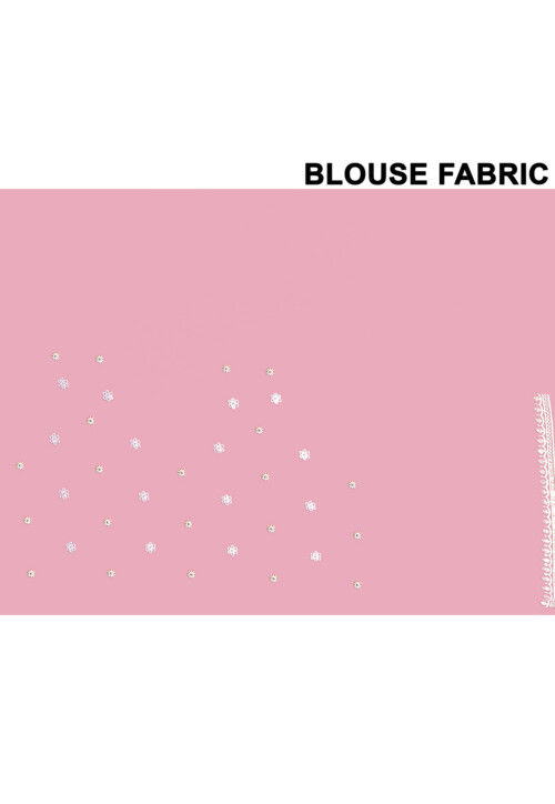 Embroidered Georgette Scalloped Saree in Pink