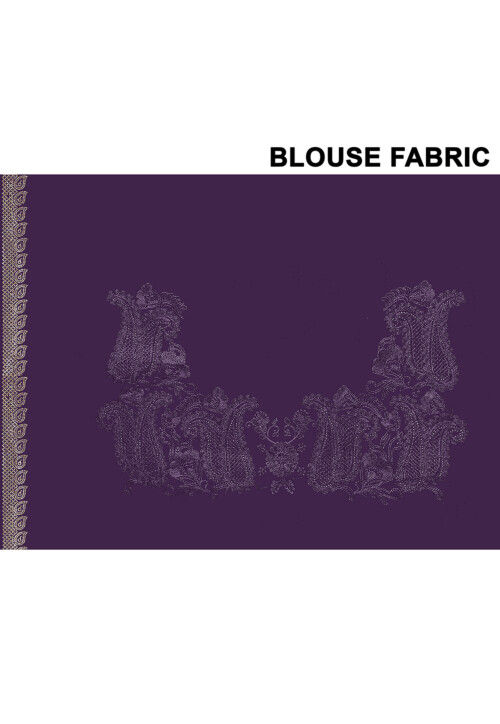 Embroidered Georgette Scalloped Saree in Purple