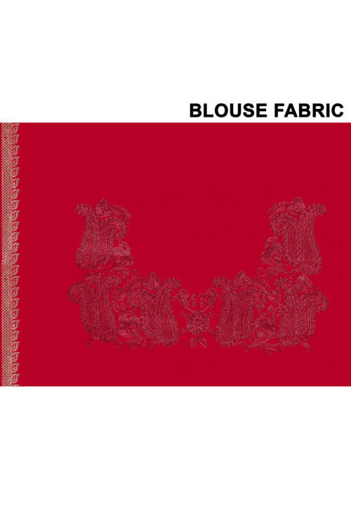 Embroidered Georgette Scalloped Saree in Red