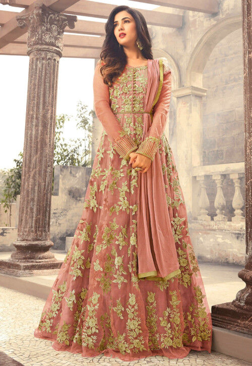 rose gold evening dress long sleeve Tight Prom Dress with Long Cape Sleeves main image 1