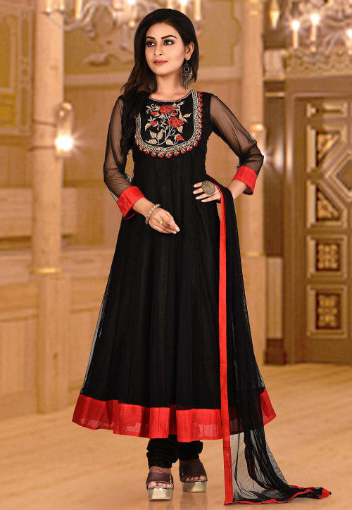Embroidered Net - Anarkali Dress Salwar Kameez - Indian Dress - C695D |  Fabricoz USA
