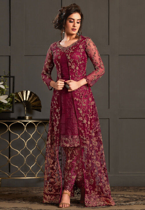 Salwar Kameez Long Dress With Net Jacket Salwar Kameez Net Long