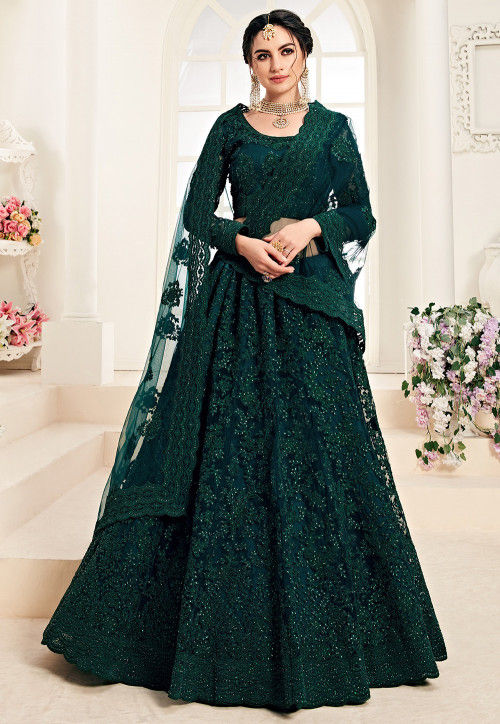 Green colour ka lehenga top