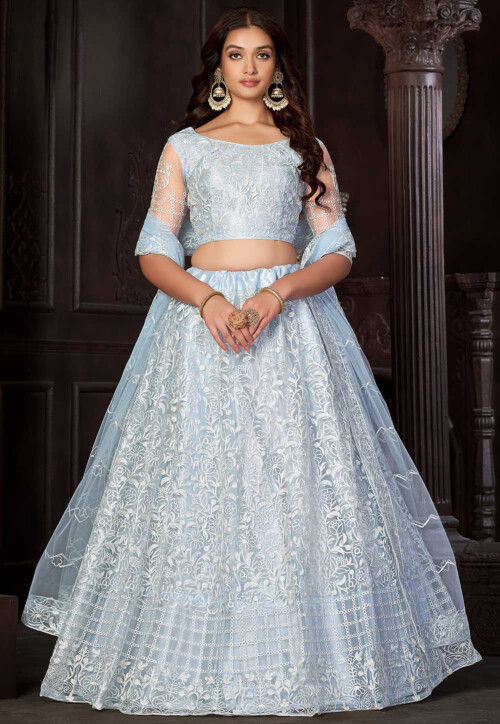 Pastel Blue Wedding Lehenga - Indian Bridal Wear | BAnu – B Anu Designs