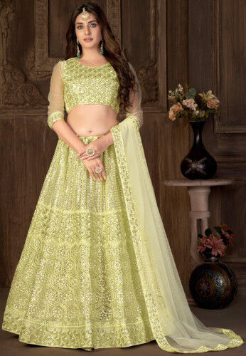 Buy Green Silk Organza U Neck Nimra Bridal Lehenga Set For Women by Sahil  Kochhar Online at Aza Fashions.