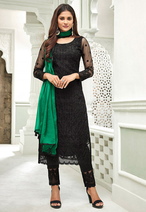 Embroidered net Chiffon Stitched Suit  Pakistani Indian ladies clearance sale 