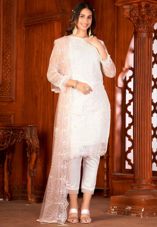 Pakistani Chiffon White Colour Suit at Rs 3400 | Surat | ID: 14817933462