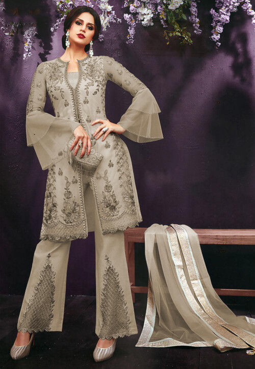 Premium Embroidered Chiffon Salwar Kameez - Pakistani Dress - C1053D |  Fabricoz USA