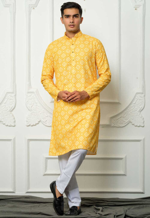 Buy Yellow Kurta Pajama & Kurta Pajama For Wedding - Apella