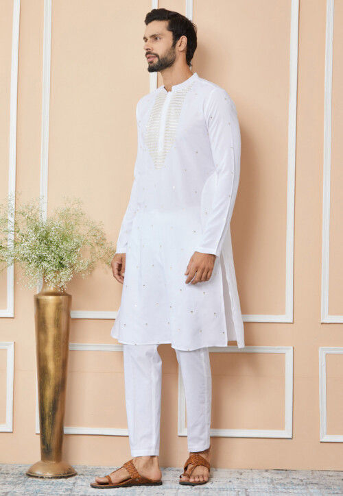 Teal Embroidered Viscose Rayon Straight Kurta Trouser Set