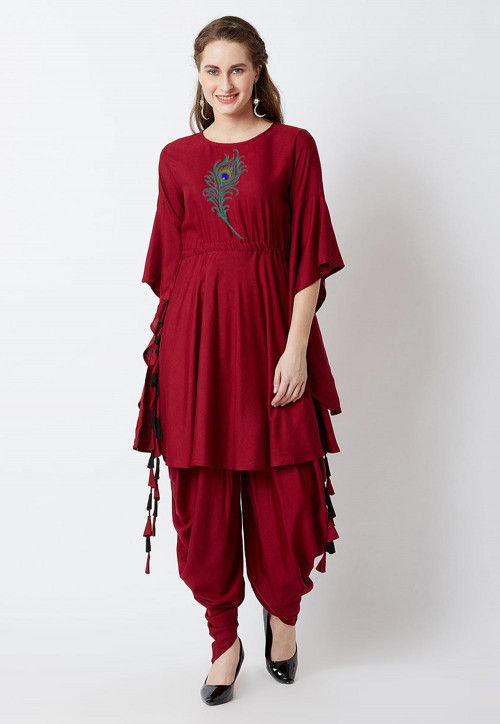 Buy Green Dupion Silk Embroidered Zardozi Work Kurta Dhoti Pant Set For Men  by Hilo Design Online at Aza Fashions.