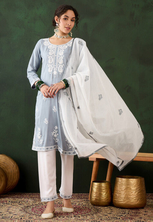 light grey pakistani dress Grey Pakistani Wedding Dress in Kameez Sharara Style