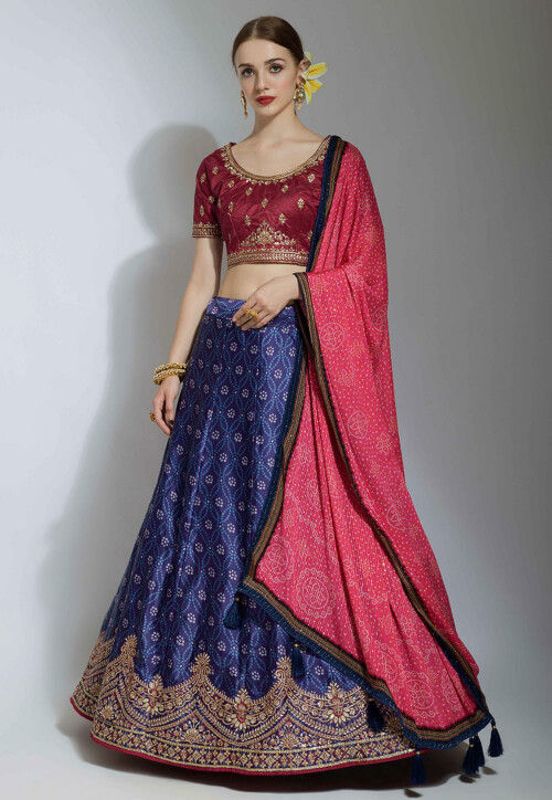 Photo of navy blue velvet royal lehenga with red maroon blouse and yellow  dupatta | Indian bridal wear, Indian bridal lehenga, Bridal wear