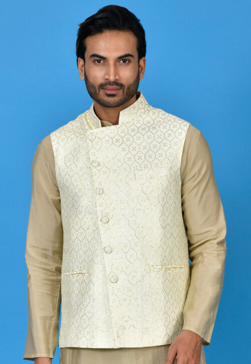 Cream 2025 nehru jacket