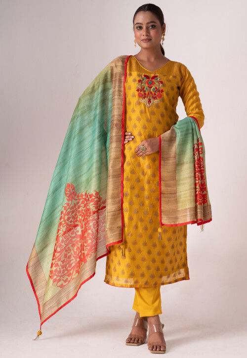 Tussar silk suits online shopping on sale