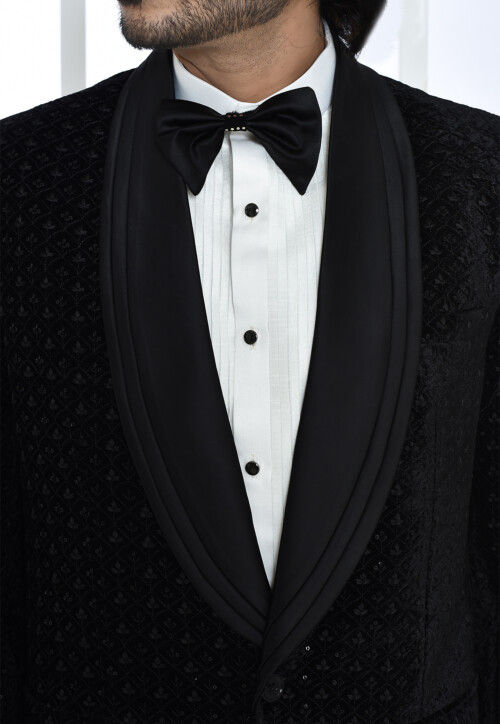 Buy Embroidered Velvet Suit Set in Black Online MTX3135 Utsav Fashion