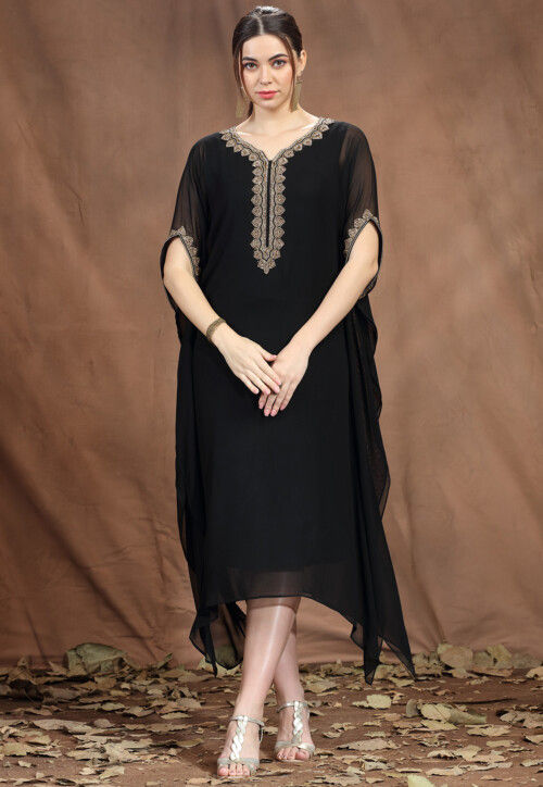 Arabian Kaftan in Black Velvet Long Maxi Gown – Maxim Creation