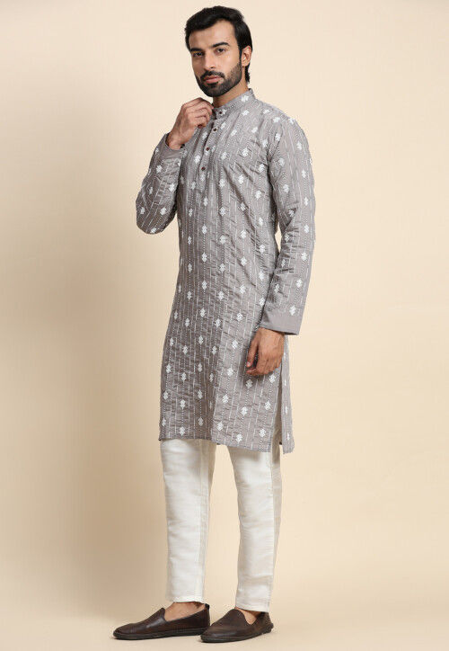 Multicolor Embroidered Viscose Rayon Kurta Set