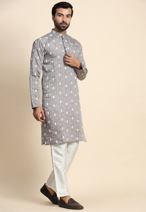 Black Viscose Rayon Kurta set main image 1