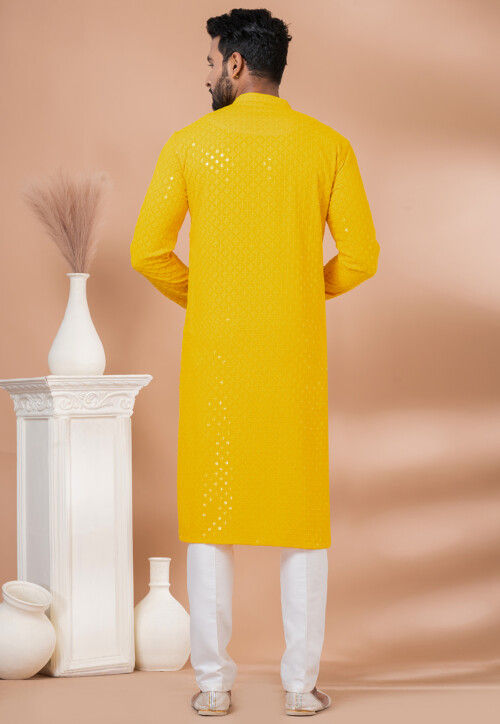 Green Embroidered Viscose Rayon Straight Kurta Trousers Set