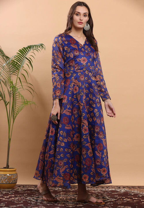 Cream Printed Chanderi Silk Straight Suit Set With Trousers | Influencers  fashion, Silk bottoms, Round neck tops