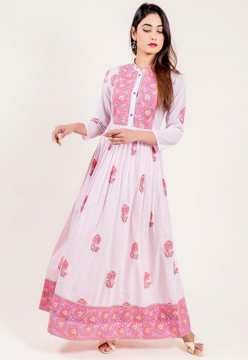 printed cotton gown