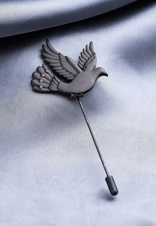 Flying Bird Metallic Lapel Pin