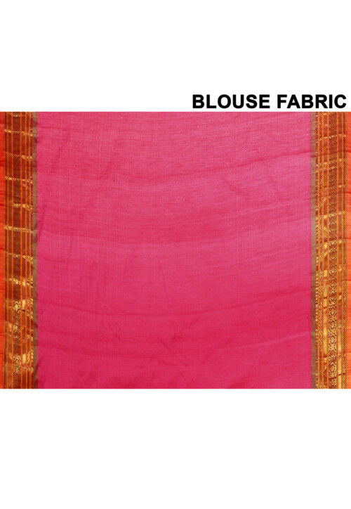 Gadwal Pure Silk Cotton Handloom Saree in Magenta
