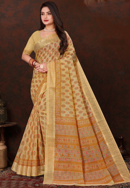 Gadwal Saree in Beige