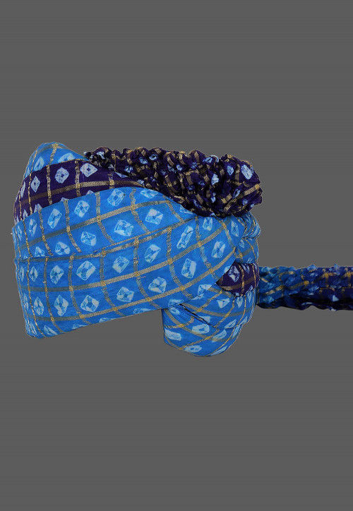 Ghatchola Art Silk Kids Turban in Blue