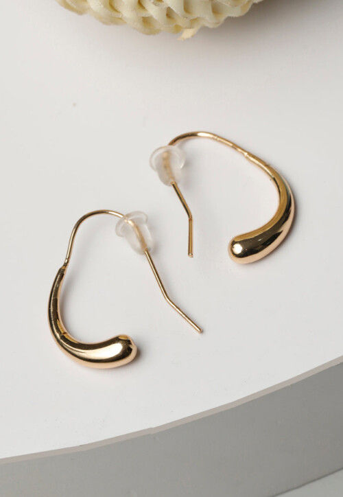 Gold Plated Metallic Hoop Earrings