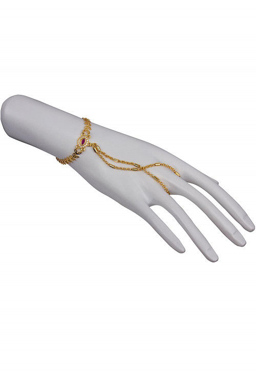 Gold Plated Stone Studded Haathphool