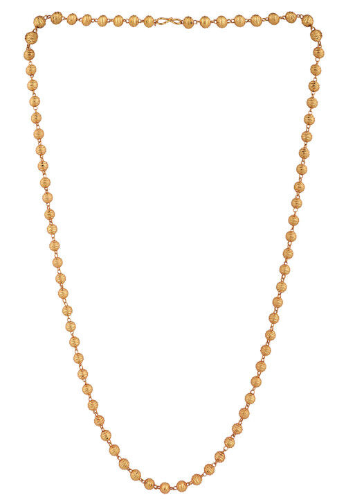 Golden Polished Beaded Neck Chain