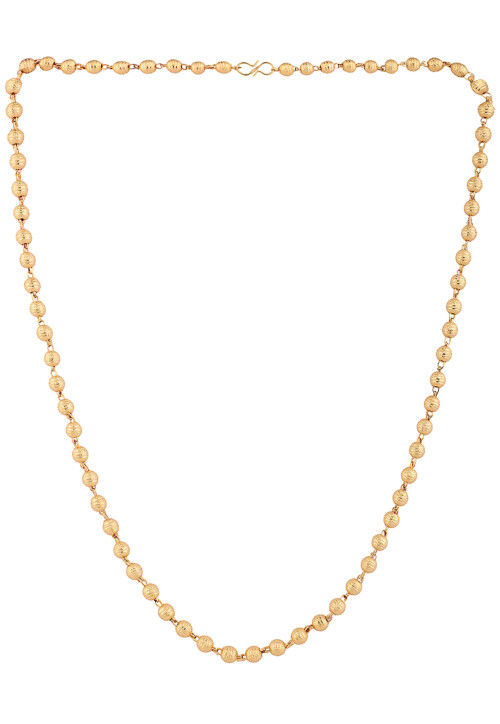 Golden Polished Beaded Neck Chain