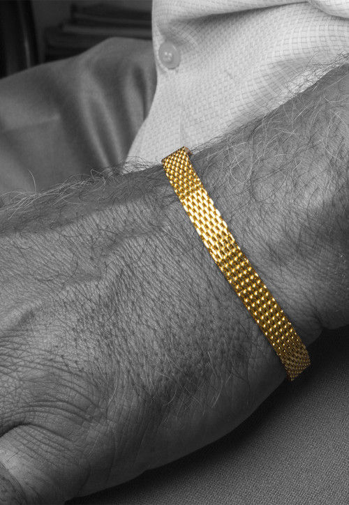 Golden Polished Men Bracelet