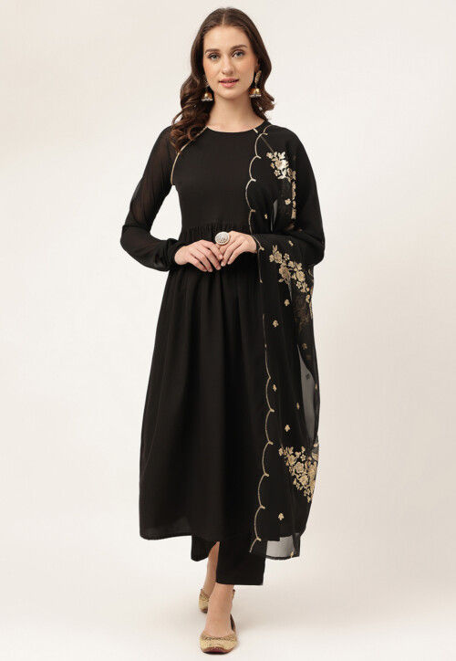 slim fit dress slacks Stunning Black Crundi Outfit main image 1