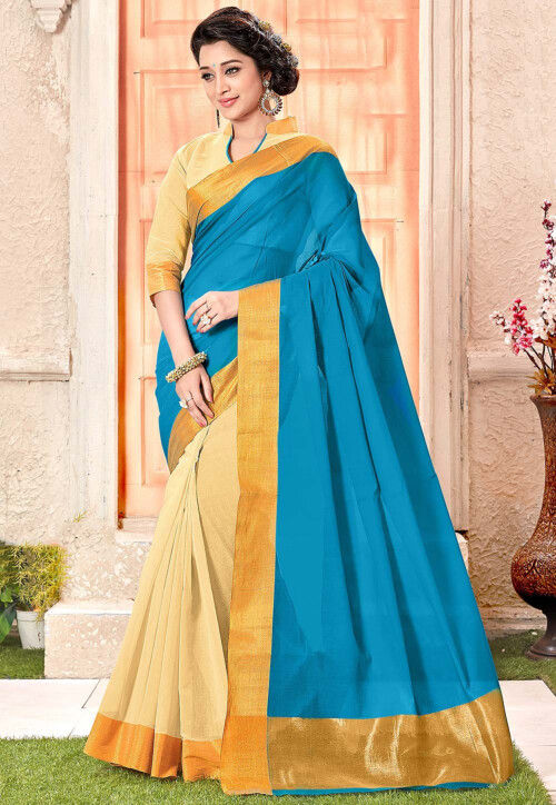 Beautiful Traditional Indian Ethnic Designer Handmade Kanchivaram Cotton  Lehenga Puff Sleeve Half Saree Silk Zari Border for Women/ Girl - Etsy