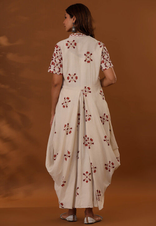 'Faith' Hand Block-printed Pure Cotton Denim Dress