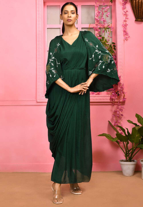white christmas dresses Ucille Sage Green Embroidered Chiffon Maxi Dress (Archive Sale)